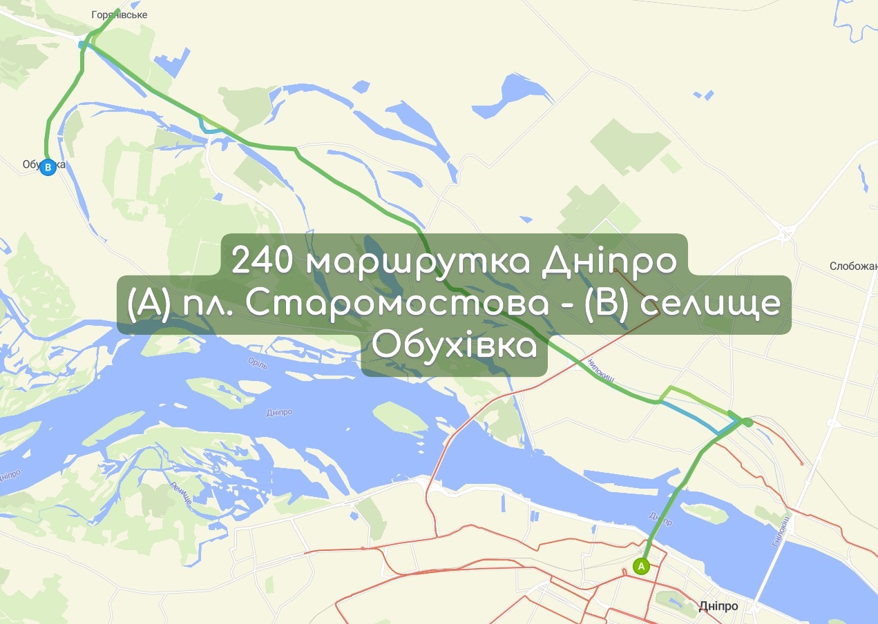 Карта 240 маршрутка Дніпро