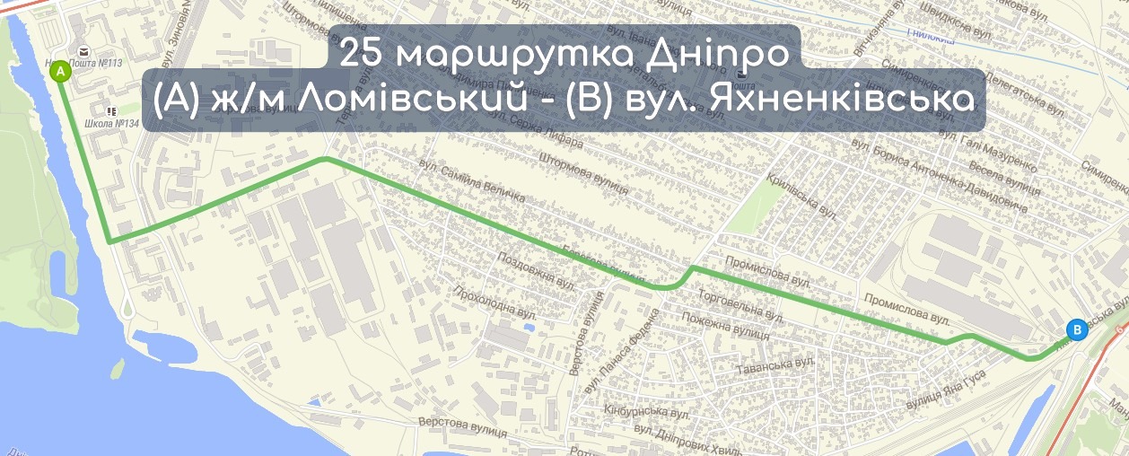 Карта 25 маршрутка Дніпро