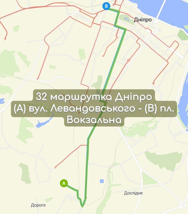 Карта 32 маршрутка Дніпро