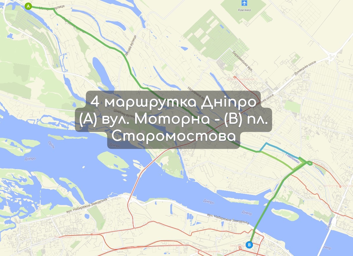 Карта 4 маршрутка Дніпро