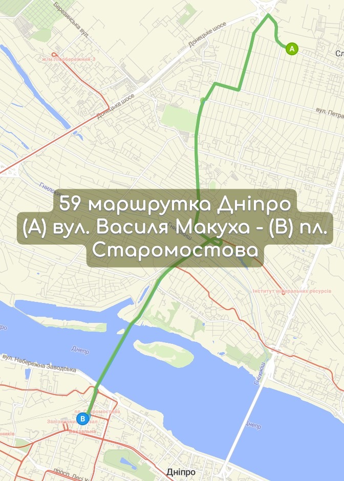 Карта 59 маршрутка Дніпро