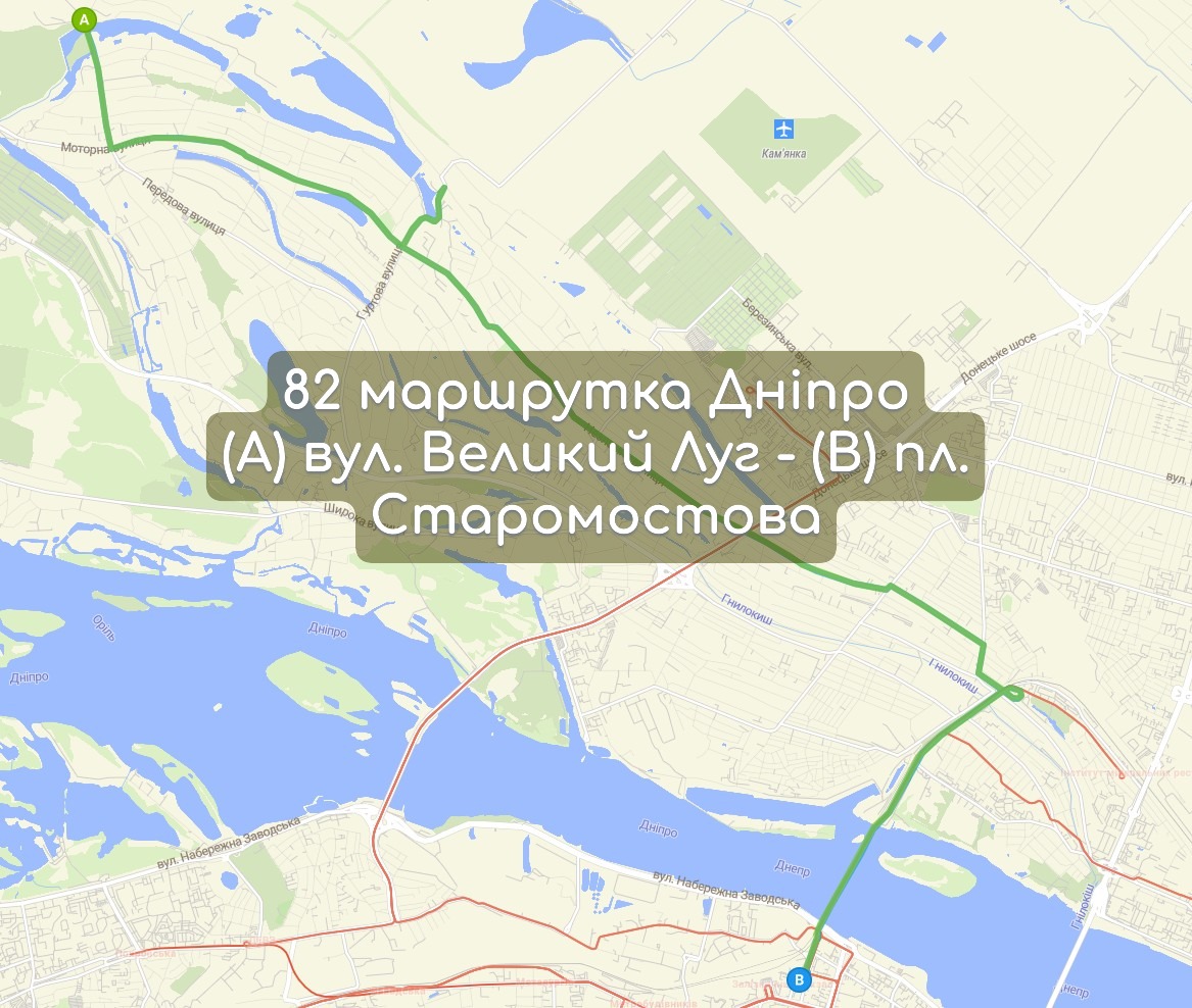 Карта 82 маршрутка Дніпро